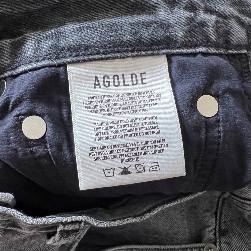 Agolde "Ripley" Cropped Charcoal Wide Leg Jeans - Sz 27 x 26" Inseam - Picture 13 of 13